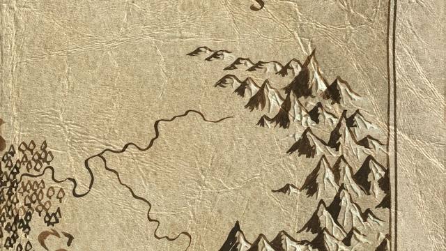 Cuiviénen and its surroundings on the parchment map of Middle-earth