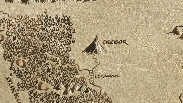 Dale and its surroundings on the parchment map of Middle-earth
