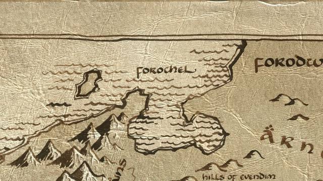 Forochel and its surroundings on the parchment map of Middle-earth