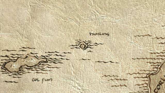 Himling and its surroundings on the parchment map of Middle-earth