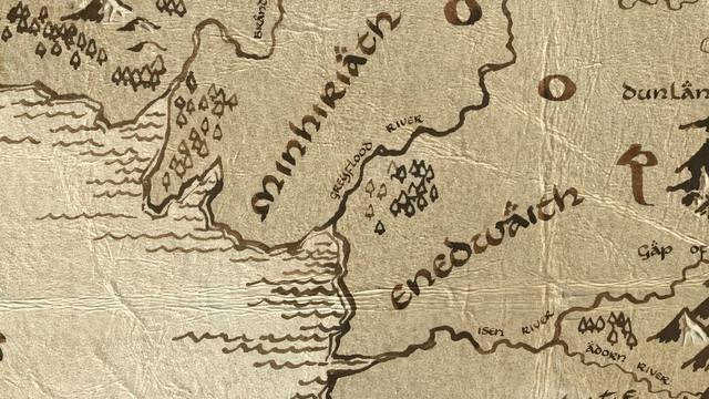 Lond Daer and its surroundings on the parchment map of Middle-earth