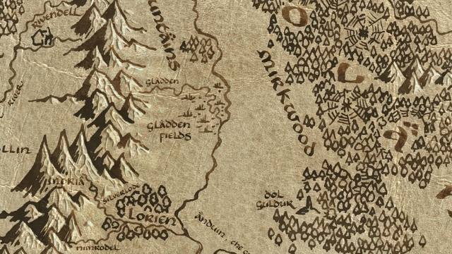 River-folk and its surroundings on the parchment map of Middle-earth